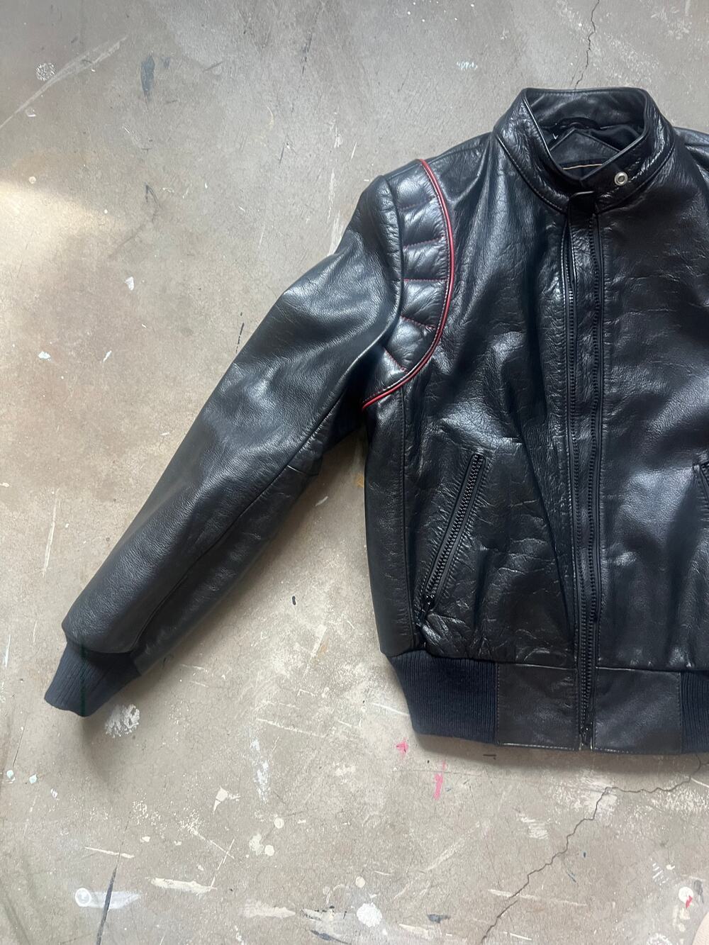 Vintage Leather Jacket, Yamaha 1980s